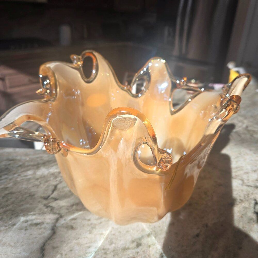 NWT Blown glass Murano vase bowl